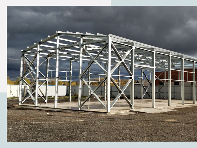 Двускатные ангары в Сосновоборск от 621 руб. за квадрат