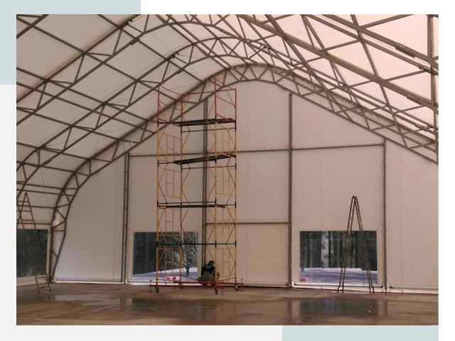 Шатровые ангары в Сосновоборске